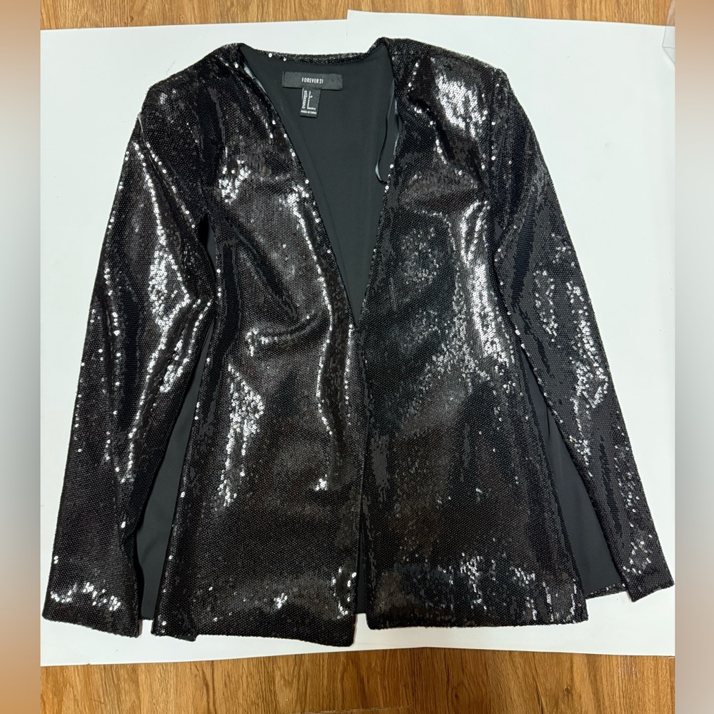 Forever 21 Shimmering Black Sequin Blazer